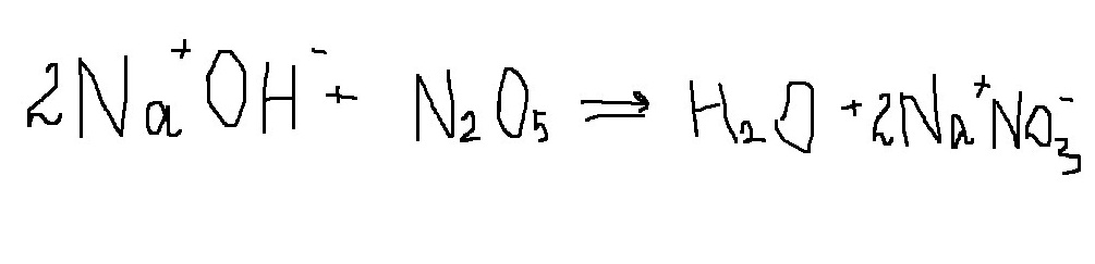 Закончи уравнение реакции, характеризующее химические свойства оснований, расставь коэффициенты. _NaOH+N2O5 2_ _ _ _ +_H2O