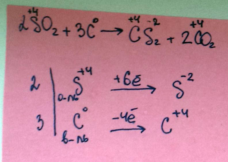 2SO2+3C = CS2+2CO2 овр (электронный баланс)